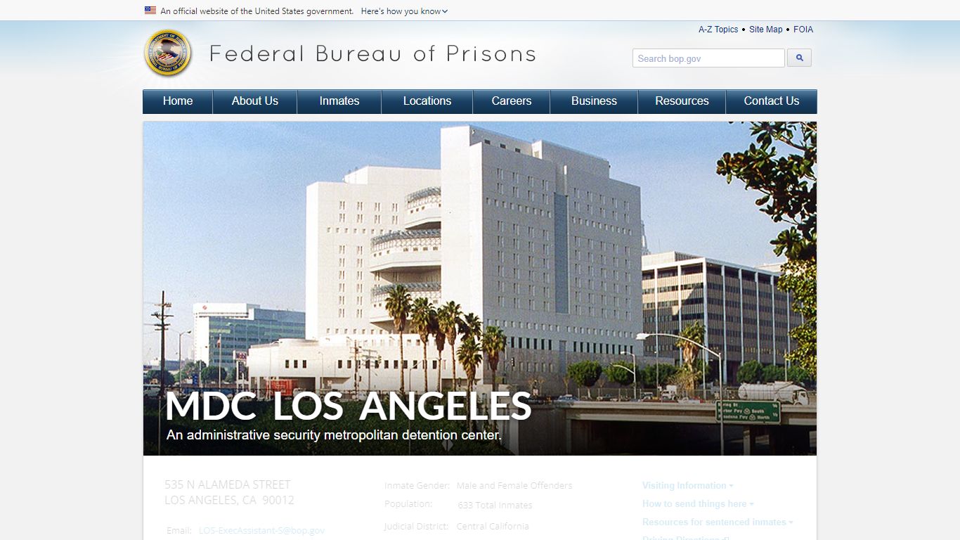 MDC Los Angeles - Federal Bureau of Prisons